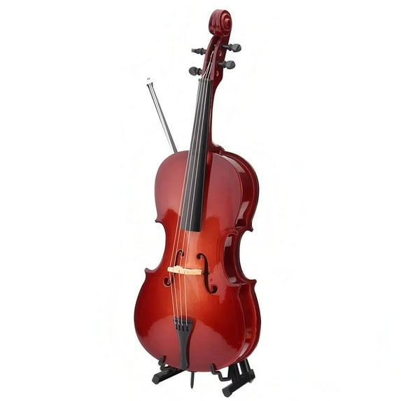 Handmade Miniature Cello Wooden with Realistic , Decorative Accent for Shelves, Desks, Music Enthusiasts Display