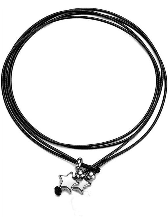 Handmade Moon Heart Leather Anklet Cord Wrist Bracelet Adjustable Wax String Minimalist Waterproof Adjustable Foot Wrap Jewelry Inspirational Beach Gifts for women