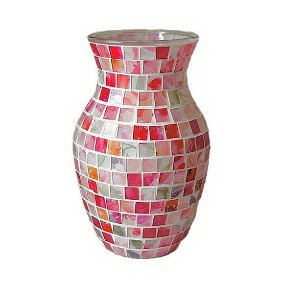 Handmade Mosaic Glass Vase Colorful Home Decor Ornament Hydroponic Flower Vessel Flower Arranger