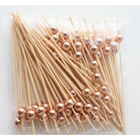 Handmade Multi-Color Pearl Bamboo Skewers - Durable and Stylish for Barbecue, Fruit, and Pie Serving at Outdoor Events