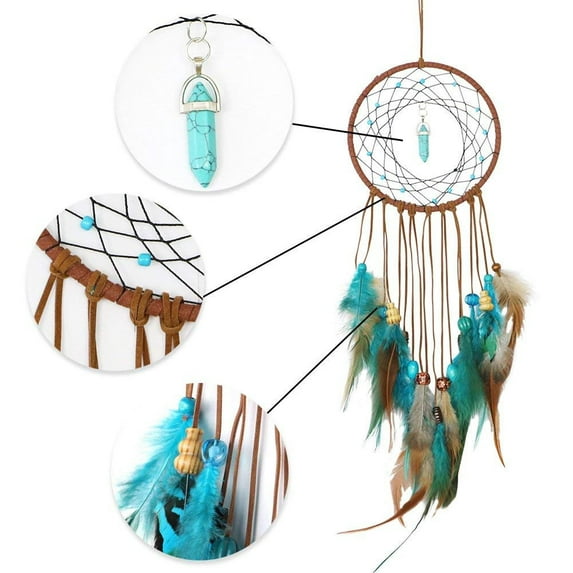 Handmade Multicolor Dream Catcher - Feather Decoration, 13x50cm Size - for Car, Wall, Window & Room Decor (-Avoiding Symbol)