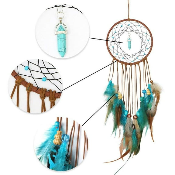 Handmade Multicolor Dream Catcher - Feather Decoration, 13x50cm Size - for Car, Wall, Window & Room Decor (-Avoiding Symbol)