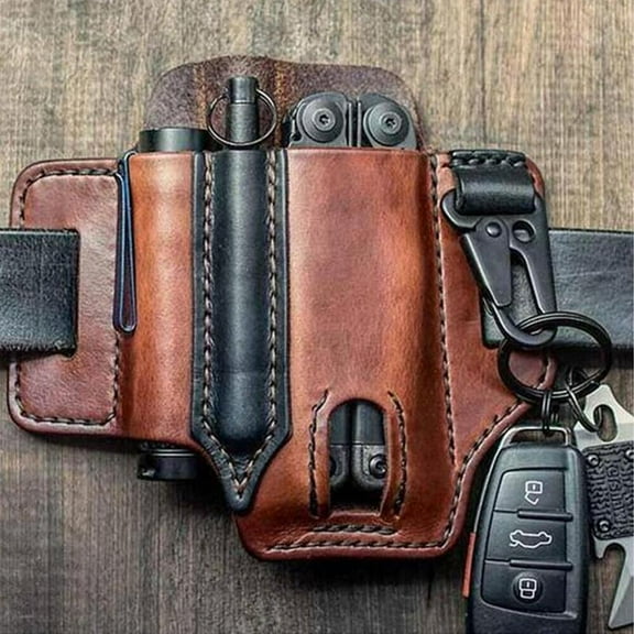 Handmade Multitool Genuine Leather Sheath EDC Pocket Organizer Tool Holder