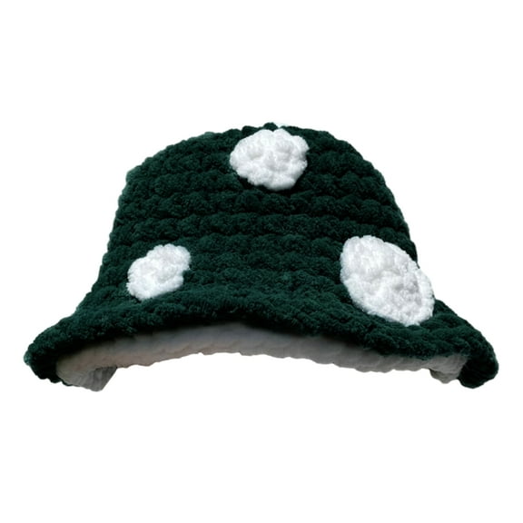 Handmade Mushroom Hat Bucket Hat Pilling Resistant Lady Floral Hat Soft Beanie Hat Crochet Fisherman Cap Street Snap Hat
