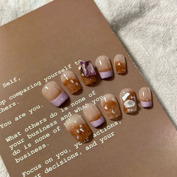Handmade Nail Art Blooming French Short Nail Removable Nail Sticker