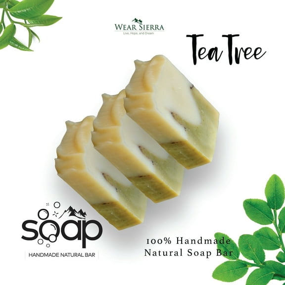 Wear Sierra Bar Soap, Tea Tree Soap, Handmade Natural – Blackhead Remover, Sebum Balancer, Pack of 3