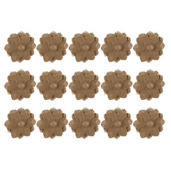 Handmade Natural Burlap Flowers,12 PCS Burlap Rose Flowers,Decortive Rustic Flowers,DIY Manual Decoration Accessories,Brown Flowers for DIY Craft,Wedding Christmas Party Decoration