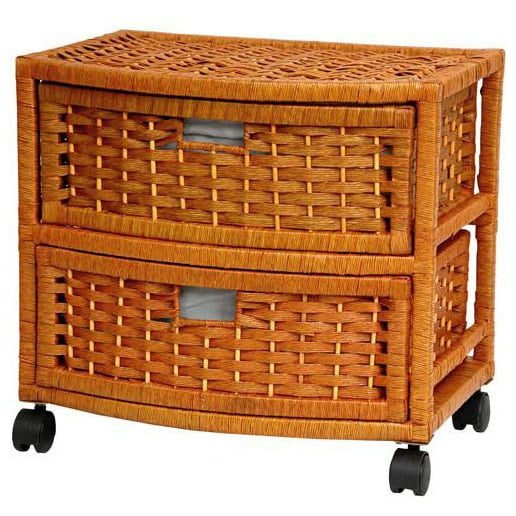 Handmade Natural Fiber 16-inch Chest of Drawers (China) Mocha