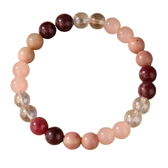 Handmade Natural Gemstone Bracelet - 8mm Healing Crystal Beaded Stretch Bracelet with Jade, Natural Stone Jewelry for Women, Mother's Day Gifts