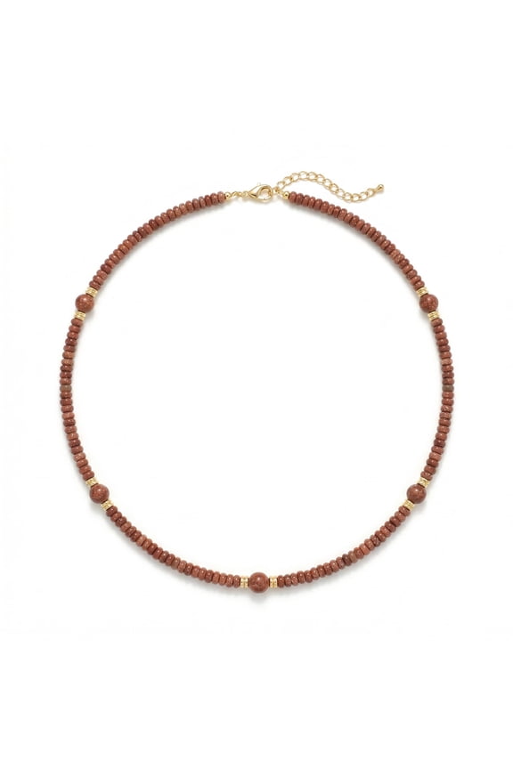 Handmade Natural Gemstone Heishi Bead Choker Necklace for Women, 18K Gold Plated Adjustable Jewelry for Women, Dainty Boho Western Disc Bead Clavicle Chain for Summer Beach Vacation