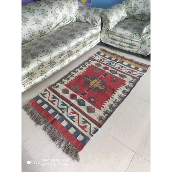 Handmade Natural Jute Rug | Boho Area Rug for Living Room | Eco Friendly Floor Decor Organic Jute Area Rug | Durable Handmade Rug