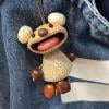 Handmade Natural Nutshell Bear Hanging Ornament, Eco Friendly Sustainable Material, Multi Use Pendant Design, Cute Forest Style Gift for Car Bag Room and Independence Day Daily Decor
