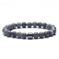 thumbnail image 1 of Handmade Natural Stone Black Efflorescence Hematite Beaded Bracelet Men's Women's, 1 of 1