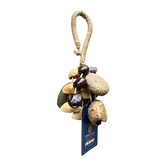 Handmade Natural String Hand Bells Wind Chimes Nut Shell Percussion Instrument Soothing Tone for Yoga Meditation Relaxation Indoor Outdoor Boho Decor