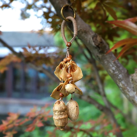 Handmade Natural Wind Chimes, Soothing Bell Instruments for Relaxation, Acoustic Fruit Shell Decor for Yoga and Mindfulness, Multi-Purpose Indoor Outdoor Chimes