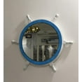 thumbnail image 1 of Handmade Nautical White/blue ship wheel Wall mirror wooden Wall Hanging Captain Boat Pirate Home/Office Decor Gift (12 Inches), 1 of 4