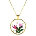 thumbnail image 1 of Cornflower Pressed Flower Necklace Gold Pressed Wildflower Necklace Real Pressed Flower Necklace for Women, Personalized Handmade Jewelry, Gifts for Valentine's Day, Birthday, Mother's Day, Christmas, 1 of 11
