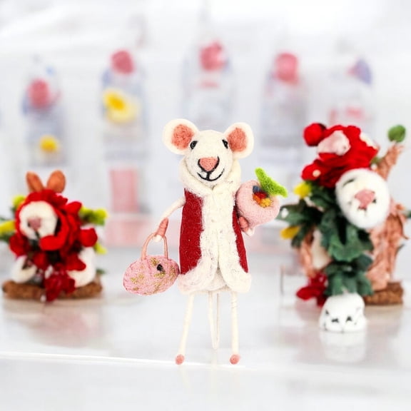 Handmade Needled Felt Work Mouse for Gifting