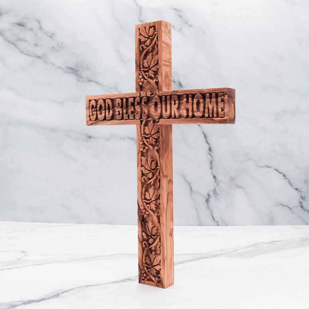Unique Bless Handmade Olive Wood Cross