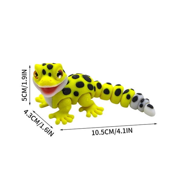Handmade Orange 3D Printed Lizard Figurine Flexible Gecko Model for Office Desk Accessories and Modern Home Accents