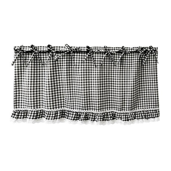 Handmade Oven Cover Curtain Kitchen Appliance Hide Decor with Ruffles and Ribbon Ties for Stove Range, Farmhouse Style Dishwasher Cover, Decorative Stove Front Apron