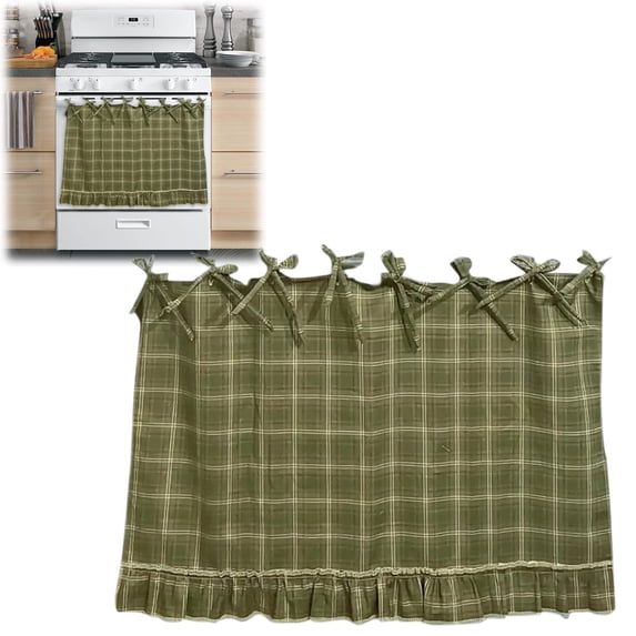 Handmade Oven Skirt Dishwasher Skirt Decorative Cabinet Curtain Farmhouse Kitchen Décor Adjustable Heat Resistant Hide Clutter Multi-Appliance Cover