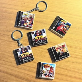 Handmade PS1 Crash Bandicoot Game Case Keychain/Magnet Retro Gaming Gift | Scratch + Water Resistant (1 keychain)
