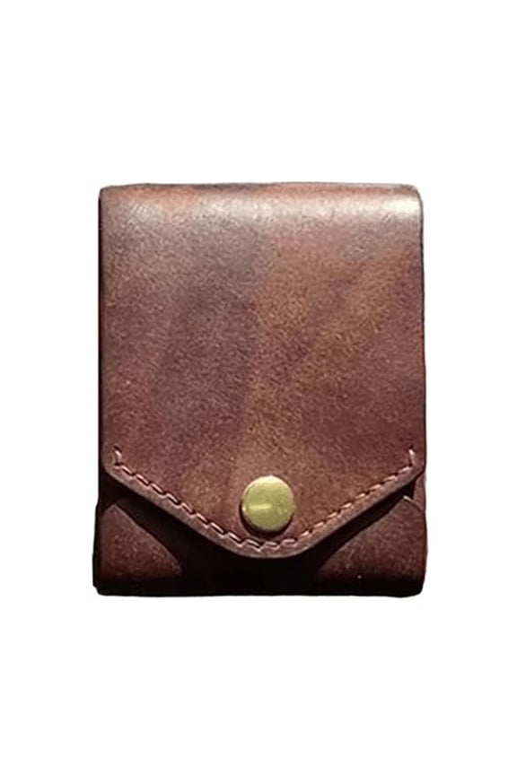 Handmade PU Leather Card Holder Wallet for Men Large Capacity with Pen Slot Multifunctional Designs Vintage Small Purse