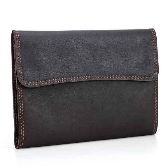Handmade PU Leather Notebook Cover 8.98x6.69Inch Flipping Closure Retro Journal Protector Sleeve with Card Organiser