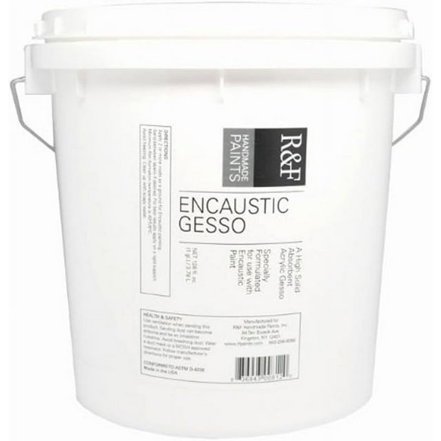 Handmade Paints Encaustic Gesso, Gallon Size Tub For Use With Encaustic