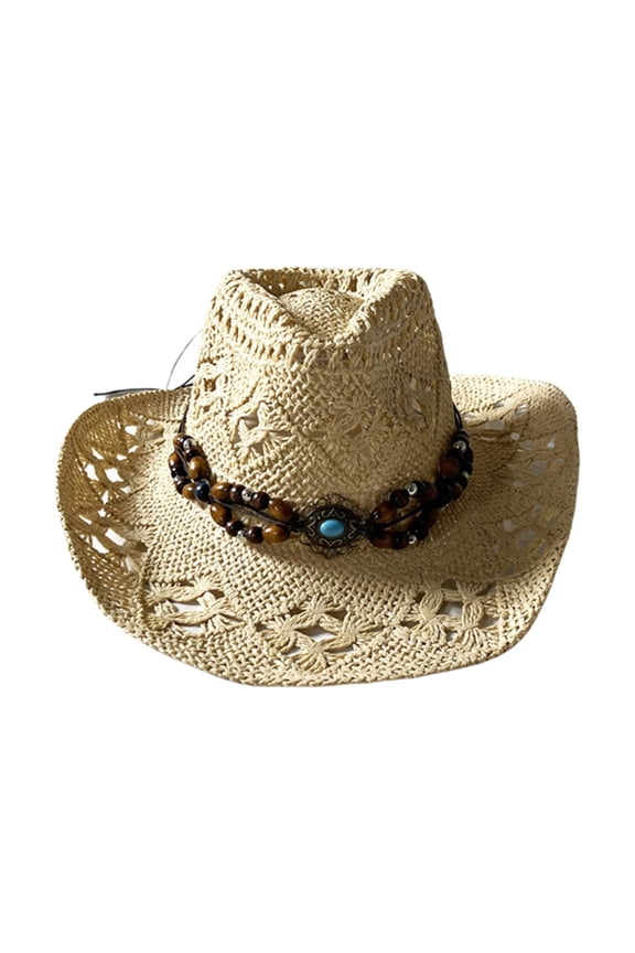 Handmade Panama Hat Elegant Wide Brimmed Decorated Sun Hat for Women Party British Beach Hat Lady Knitted Straw Hat