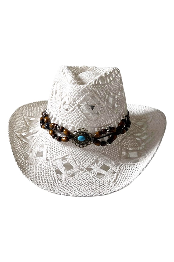 Handmade Panama Hat Elegant Wide Brimmed Decorated Sun Hat for Women Party British Beach Hat Lady Knitted Straw Hat