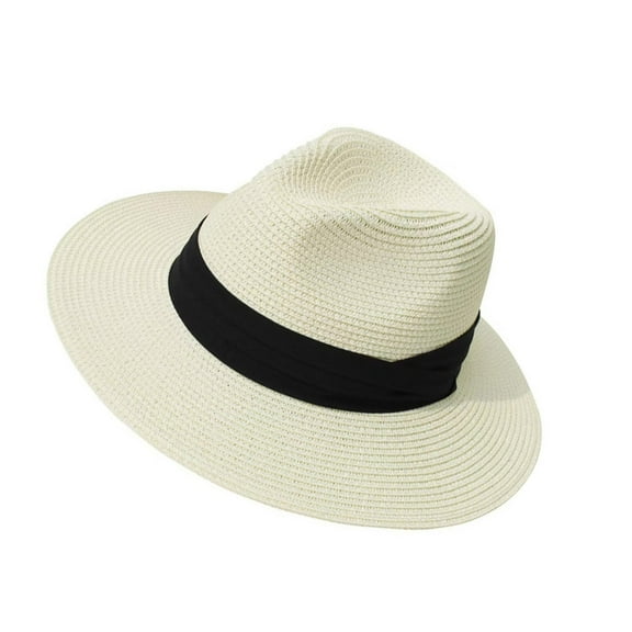 Handmade Panama Hat Vacation Sun Hat for Adult Outdoor Activity Wide Brims Straw Hat for Beach Holiday and Everyday Wear