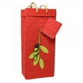 thumbnail image 1 of Handmade Paper Olive Oil Bottle Bag - Branch Red, 1 of 1