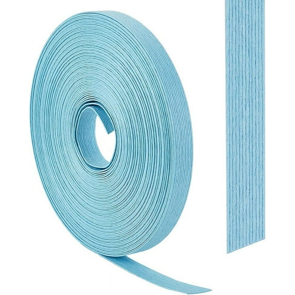 Handmade Paper Rattan Woven Paper Rattan for Art Craft Flower Bouquets Light Sky Blue 15.5x1mm about 21.87 Yards(20m)/Roll