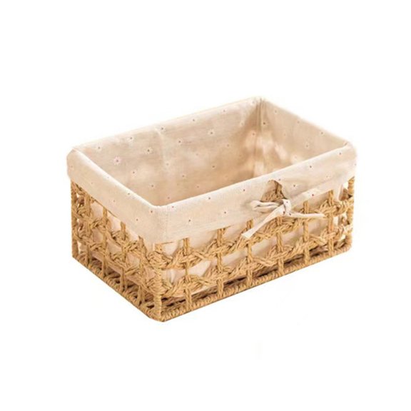 Handmade Paper Rope Woven Storage Basket Accessory for Desk Organization