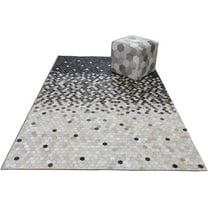 Handmade Patchwork Cowhide Modern Leather Area Rug Trellis Design - (3 x 5 FEET)