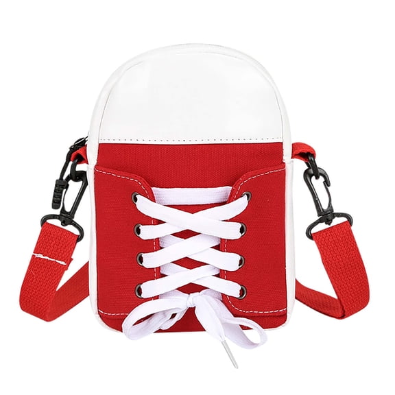 Handmade Patchwork Shoe Shape Crossbody Bag for Women, Adjustable Shoulder Strap, Leather and Canvas Material, Funny Gift Idea for Everyday Use