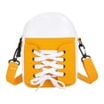 thumbnail image 1 of Handmade Patchwork Shoe Shape Crossbody Bag for Women, Adjustable Shoulder Strap, Leather and Canvas Material, Funny Gift Idea for Everyday Use, 1 of 9