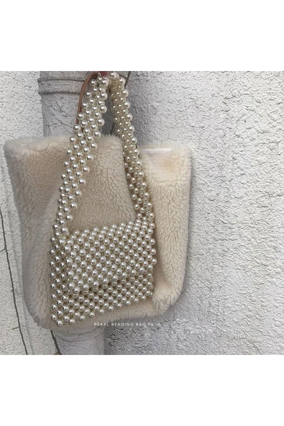 Handmade Pearl Beaded Bag Ideal Gifting Elegant Style Handbag for Women's & Girls Special Occasion