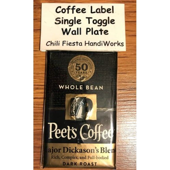 Handmade Peet's Coffee Major Dickason's Blend Single Toggle Light Switch Cover