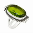 thumbnail image 1 of Handmade Peridot Ring – Vintage Oxidized Sterling Silver Jewelry, Healing Crystal Fashion Ring for Women August Birthstone Ring Size US 4, 1 of 6