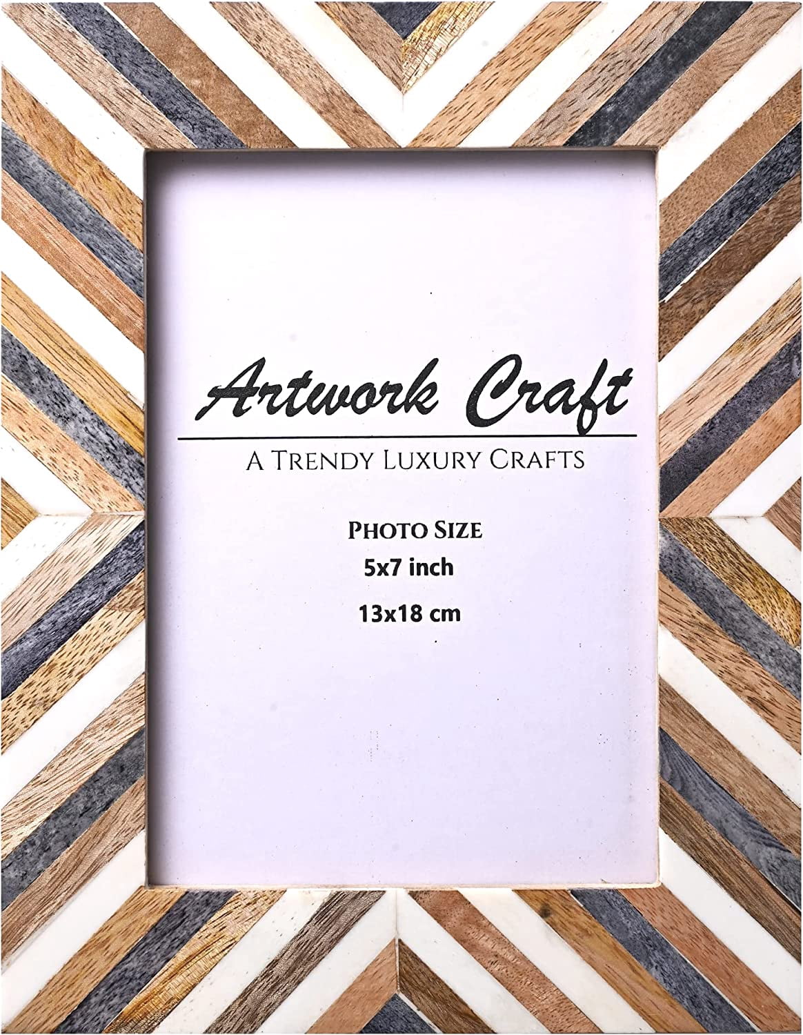 Handmade Picture Photo Frame Chevron Herringbone Art Inspired Vintage ...
