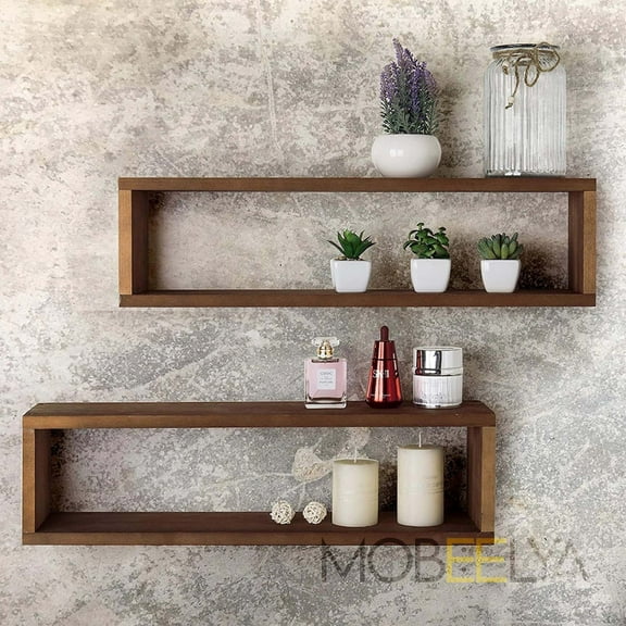 Handmade Pine Wood Hanging Shelf, Floating Rope Shelf, Decorative Organizer, Modern Home Gift, Easy to Install, Triangle Shape,  Mobeelya