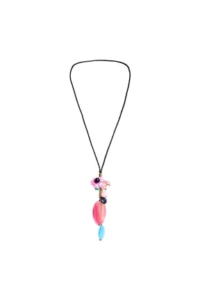 Handmade Pink Agate Teardrop Floral Necklace