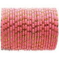 thumbnail image 1 of Handmade Pink Color 36 PCS Spark Metal bangle bracelet For Girls Made In India High Quality Metal Bangles Set, 1 of 2