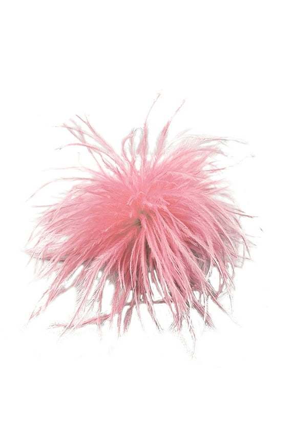 Handmade Pink Feather Brooch Corsage Clip  Elegant Fluffy Feather Jewelry for Hair, Hat, Bag & Clothing Decoration