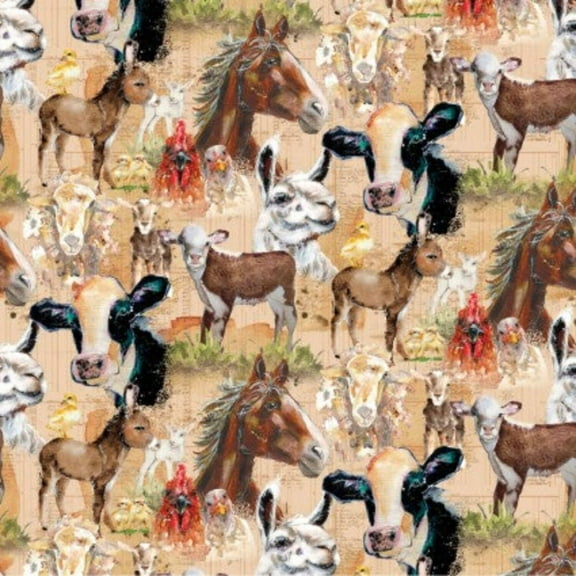 Handmade Placemat Or Table Runner Farm Life Toile Light Rust