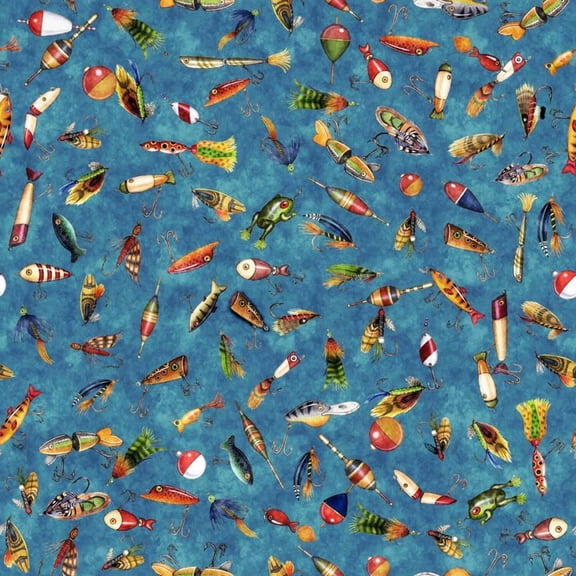 Handmade Placemat Or Table Runner Fish Tails Lures Dark Turquoise