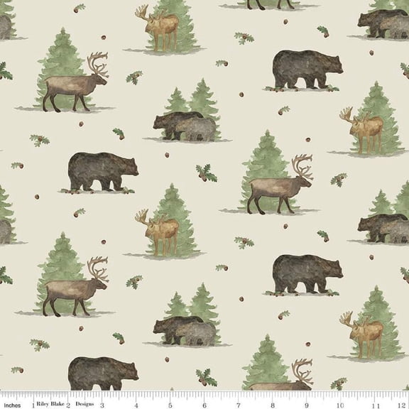 Handmade Placemat Or Table Runner Let's Get Lost in the Woods Main Off White